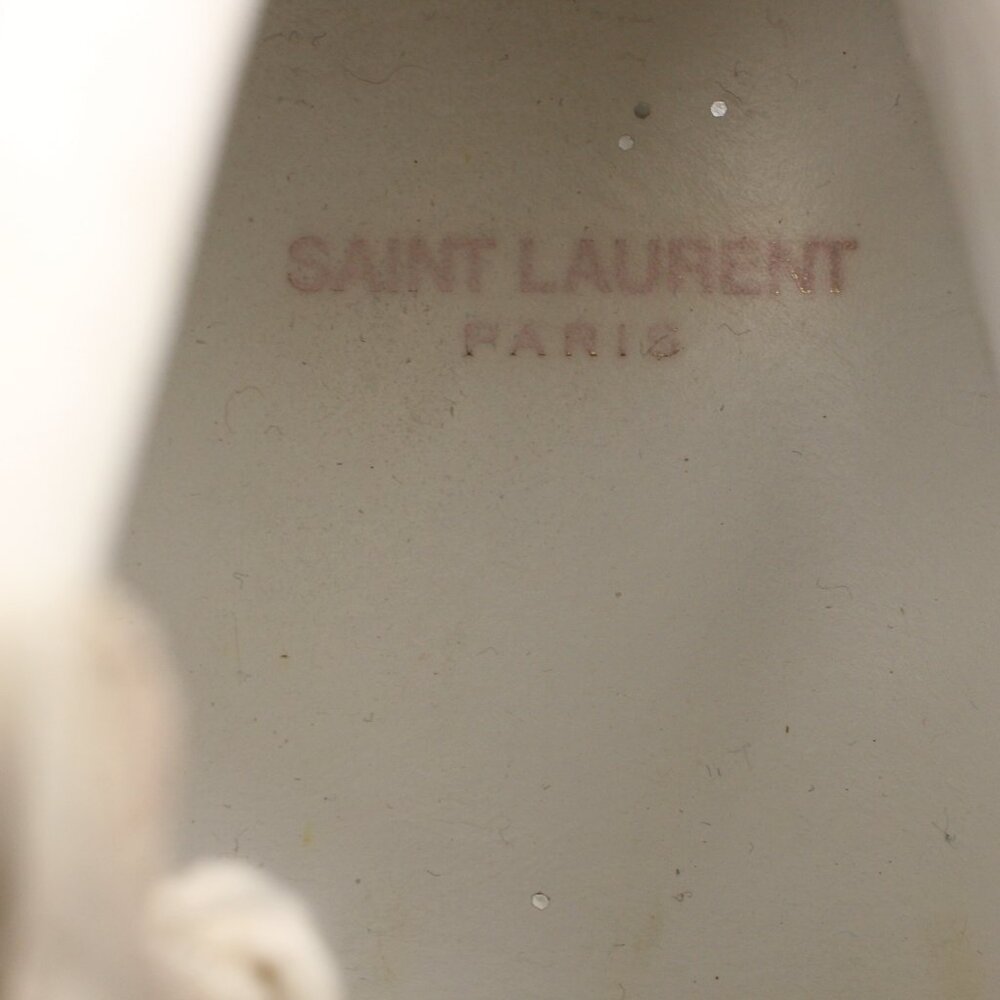 Saint Laurent Paris Love Women's EU 39 Mid Top Sneakers White Leather Glitter - Picture 13 of 13